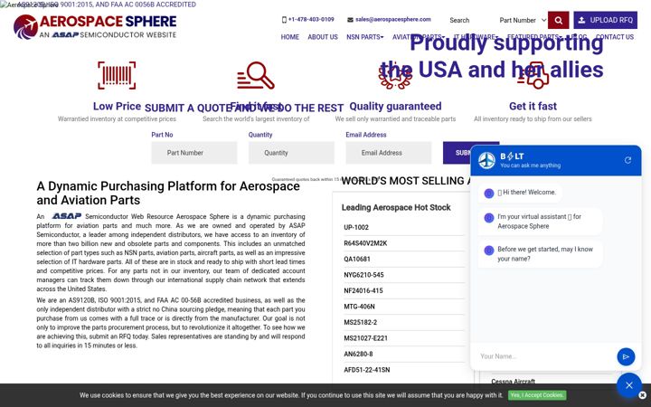 Screenshot of aerospacesphere.com