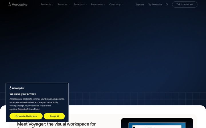 Screenshot of aerospike.com