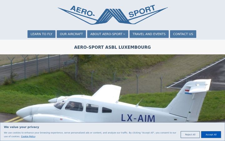 Posnetek zaslona aerosport.lu