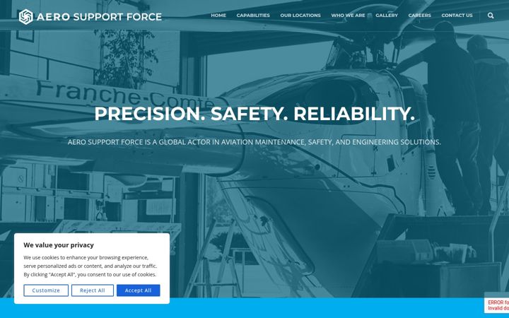 Screenshot of aerosupportforce.com