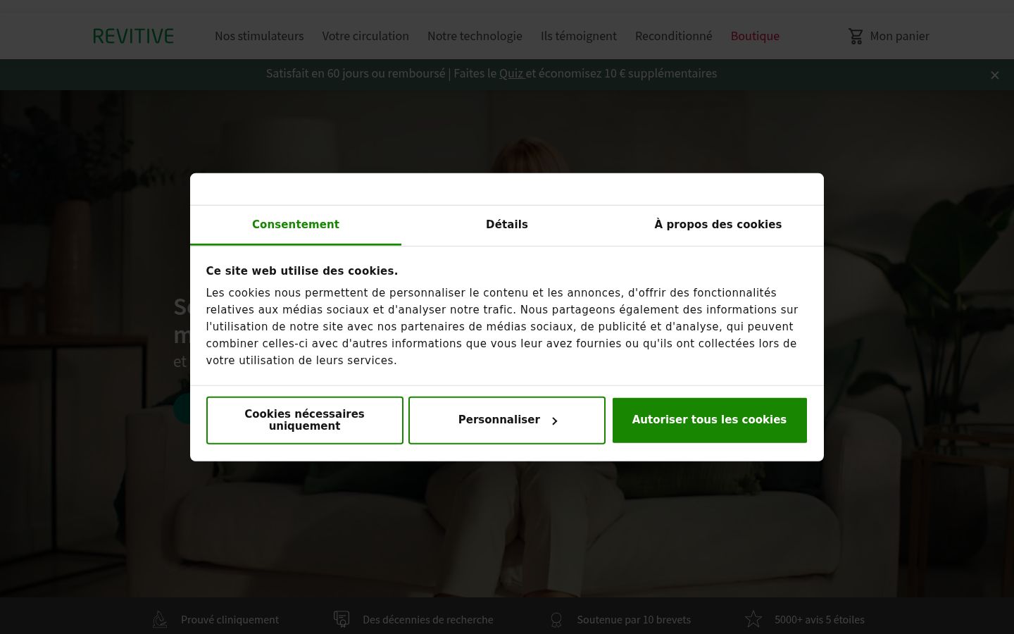 Screenshot del banner di consenso mostrato prima di qualsiasi interazione