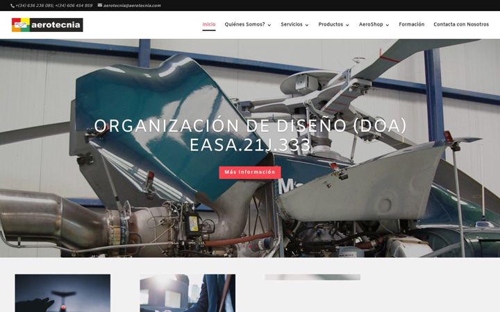 Ekraanipilt saidist aerotecnia.com