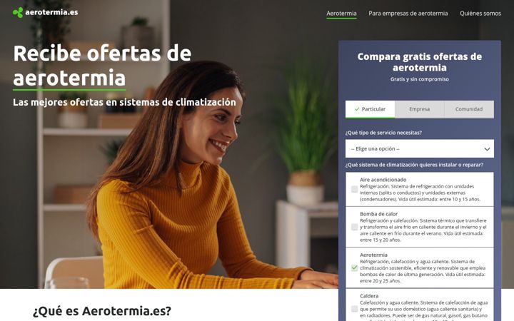 Screenshot of aerotermia.es