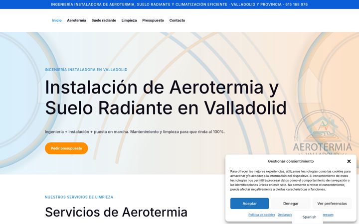 Screenshot ta' aerotermiavalladolid.es