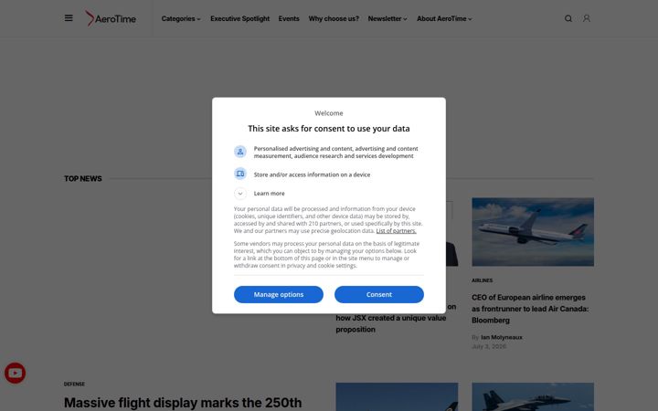 Screenshot of aerotime.aero