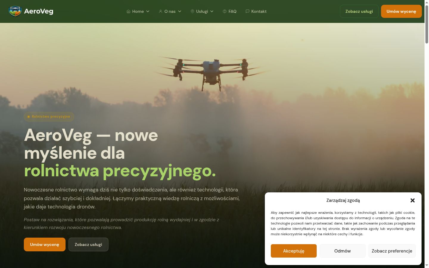 Screenshot of the consent banner shown before any interaction