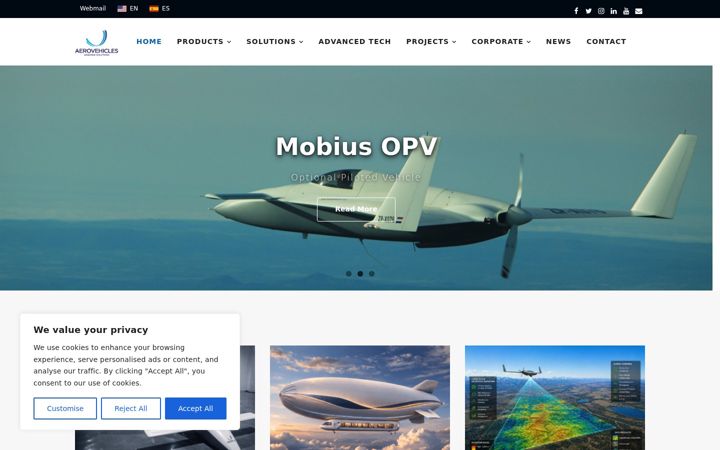 Screenshot ta' aerovehicles.net