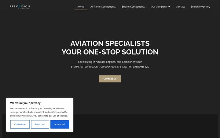 Ekraanipilt saidist aerovi.com
