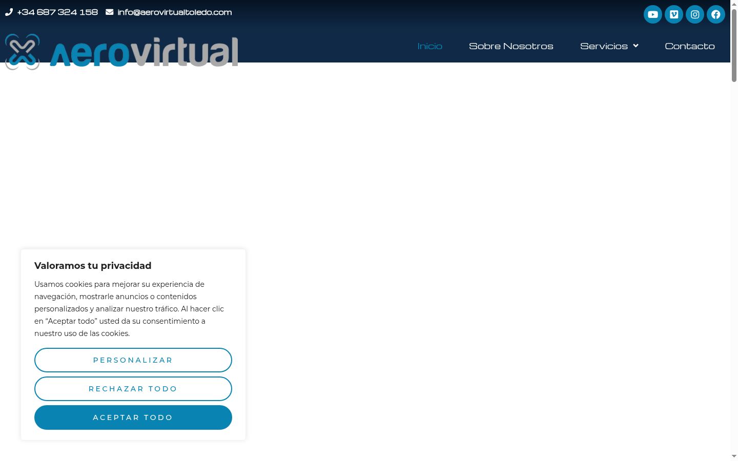 Screenshot del banner di consenso mostrato prima di qualsiasi interazione