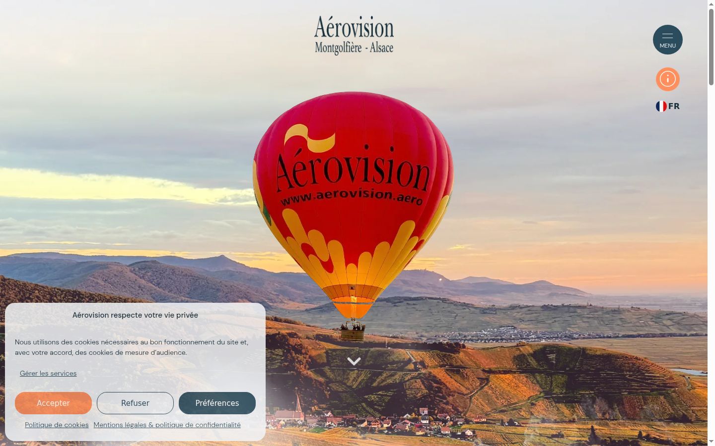 Screenshot of the consent banner shown before any interaction