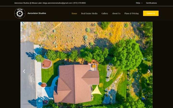 Screenshot of aerovisionstudios.com