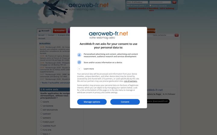 Screenshot ta' aeroweb-fr.net