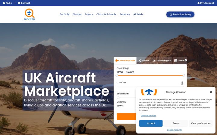 Screenshot of aerowner.com