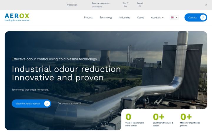 Screenshot of aerox.nl