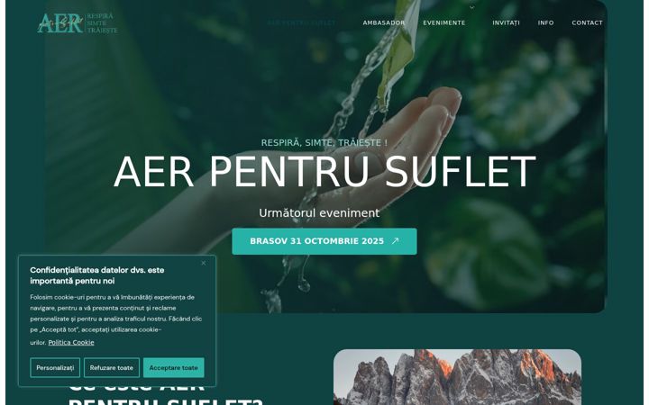 Ekrānuzņēmums no aerpentrusuflet.ro