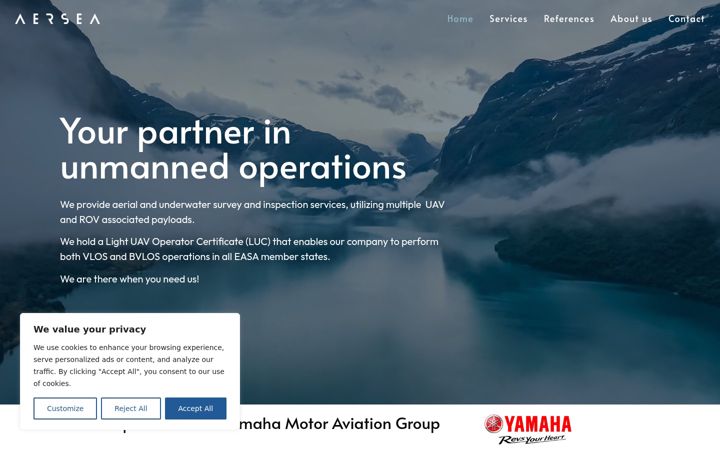 Screenshot του aersea.com