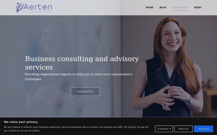 Screenshot του aerten.co.uk