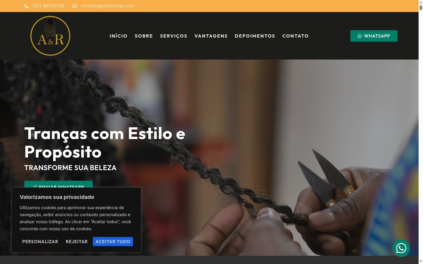 Screenshot of the consent banner shown before any interaction