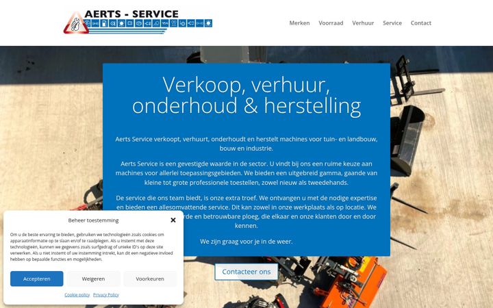Skärmbild av aerts-service.be