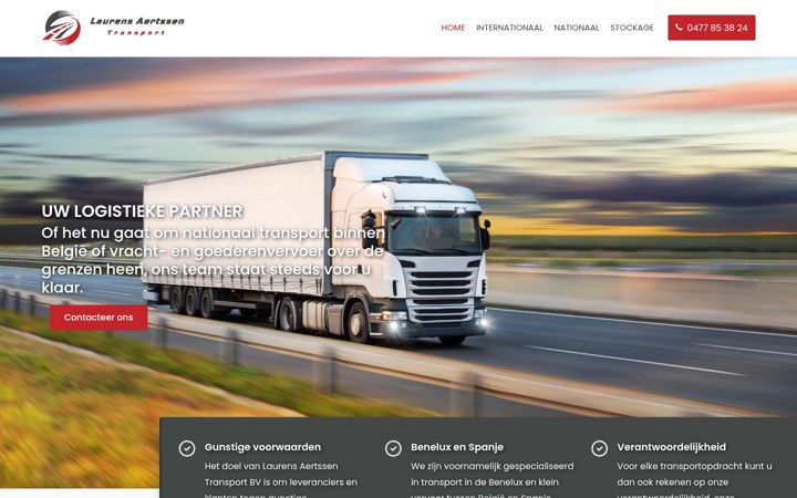 Screenshot of aertssentransport.be