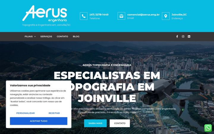 Screenshot of aerus.eng.br