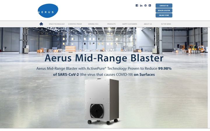 Screenshot of aerusonline.com