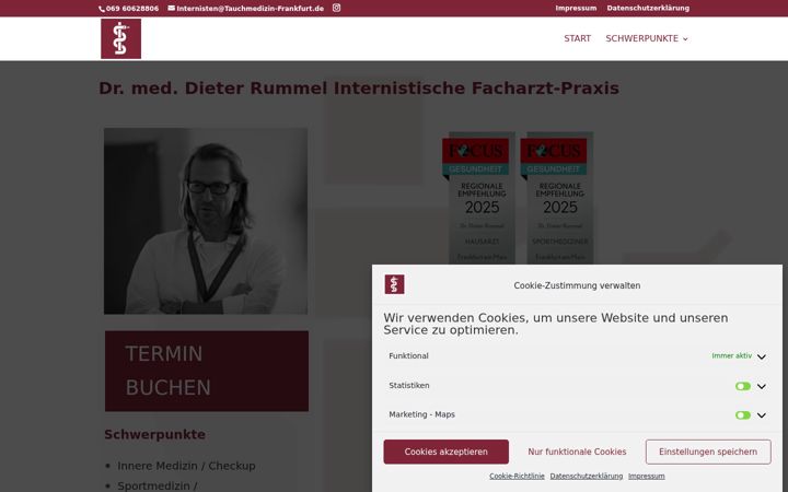 Posnetek zaslona aerzte-internisten-frankfurt.de