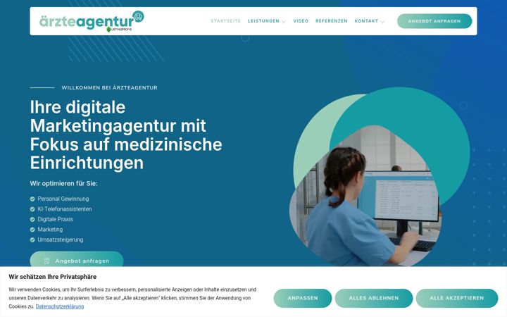 Zrzut ekranu aerzteagentur.com