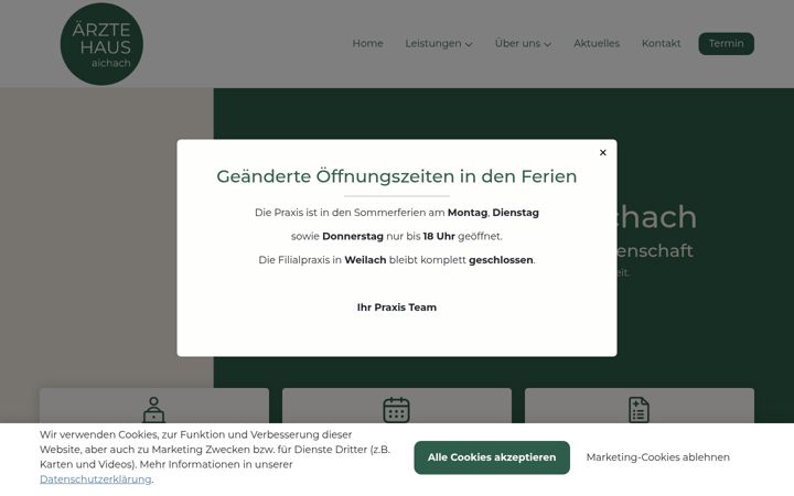 Posnetek zaslona aerztehaus-aichach.de