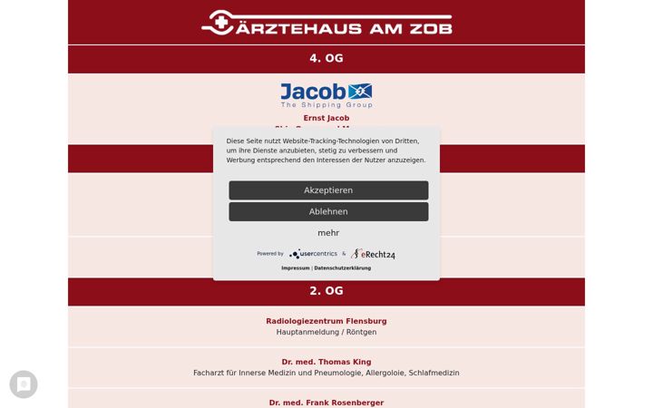 Posnetek zaslona aerztehaus-am-zob-fl.de