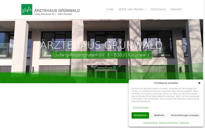 Screenshot di aerztehaus-gruenwald.de
