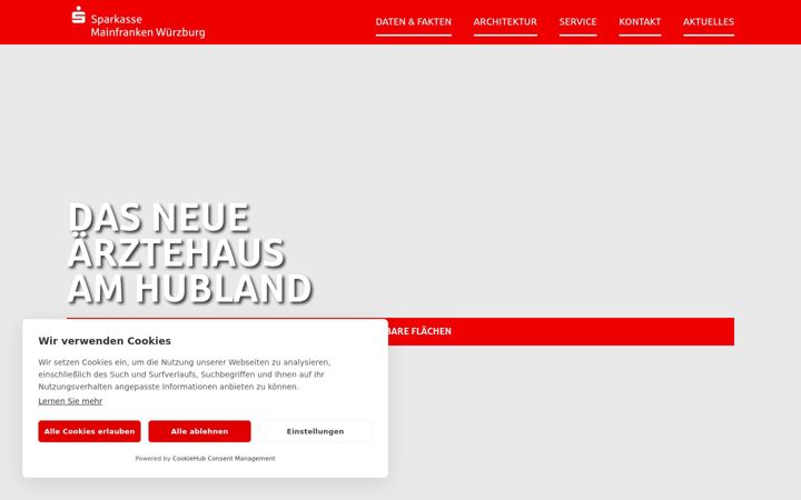 Captura de pantalla de aerztehaus-hubland.de