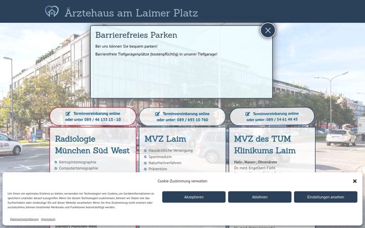 Captura de pantalla de aerztehaus-laim.de