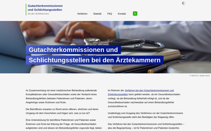 Ekrano kopija aerztekammern-schlichten.de