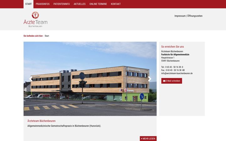 Kuvakaappaus sivustosta aerzteteam-buechenbeuren.de