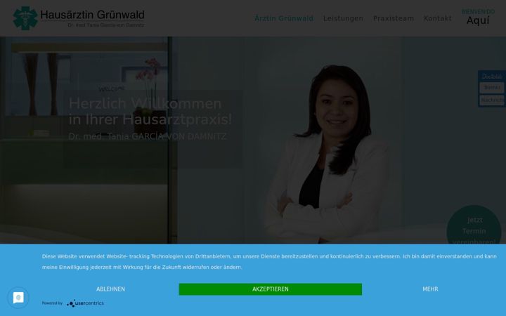Screenshot of aerztin-gruenwald.de