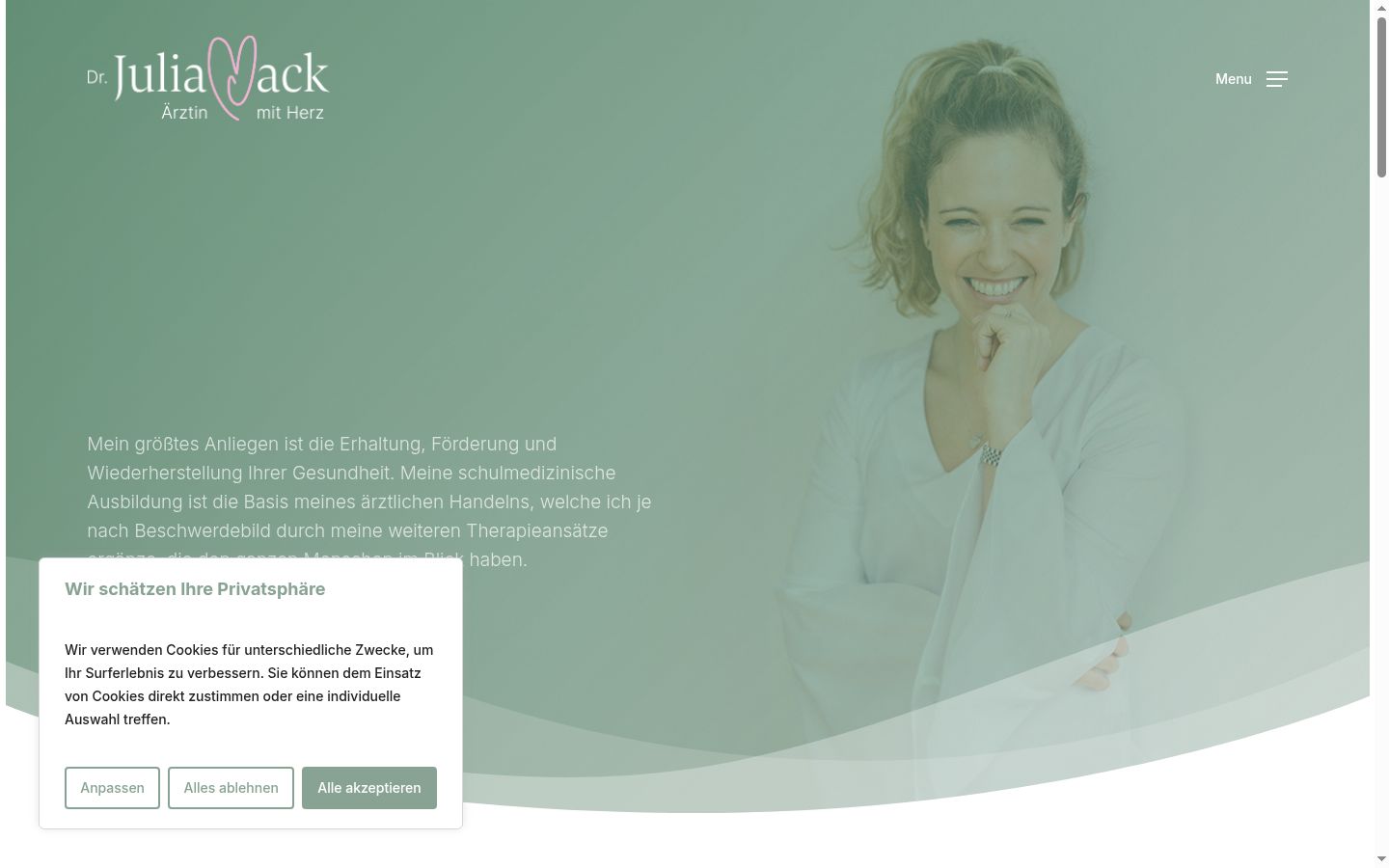 Screenshot of the consent banner shown before any interaction