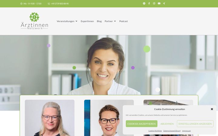 Ekraanipilt saidist aerztinnen-netzwerk.com