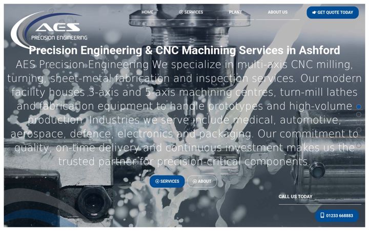Screenshot of aes-engineering.co.uk