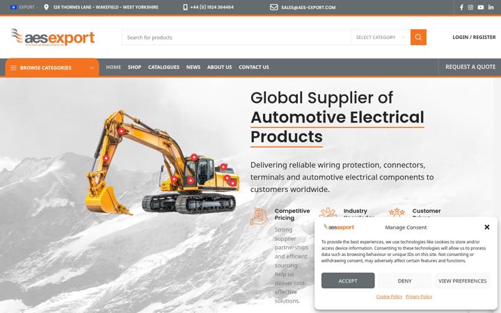 Screenshot of aes-export.com