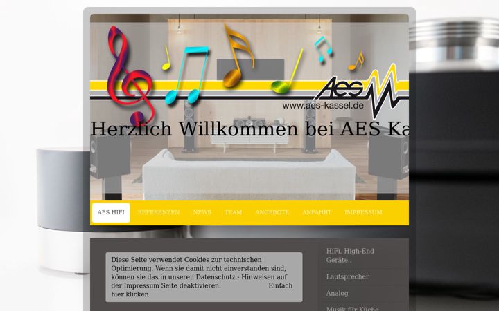 Skjámynd af aes-kassel.de