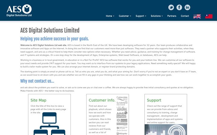 Screenshot of aes.co.uk