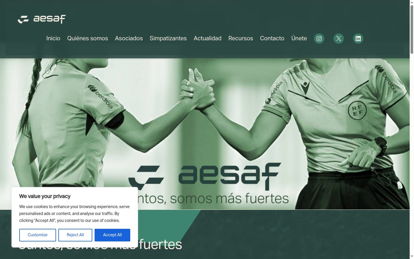 Screenshot del banner di consenso mostrato prima di qualsiasi interazione