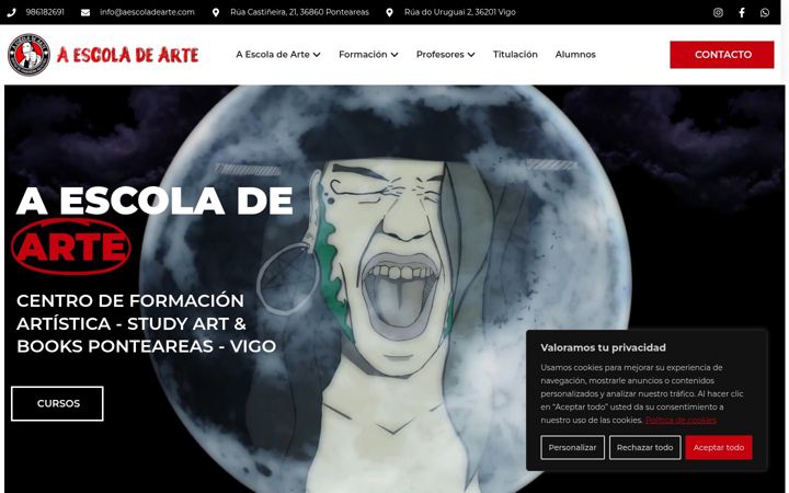Screenshot of aescoladearte.com