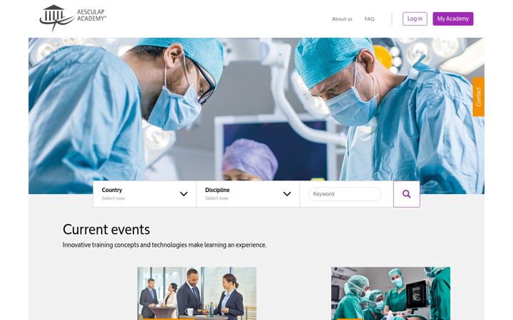 Screenshot of aesculap-academy.com