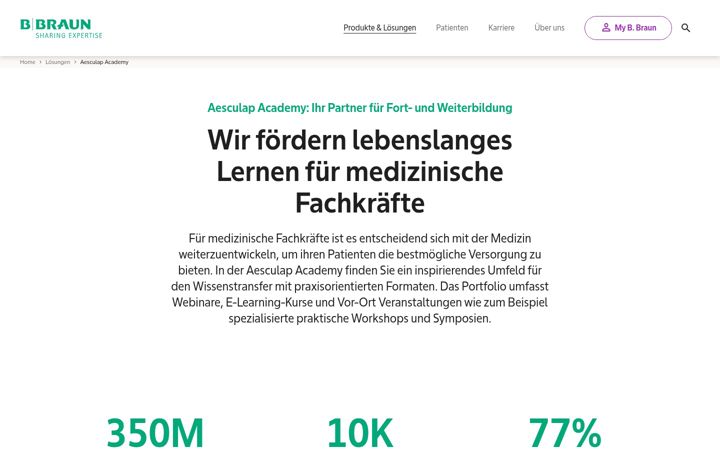 Screenshot of aesculap-akademie.de