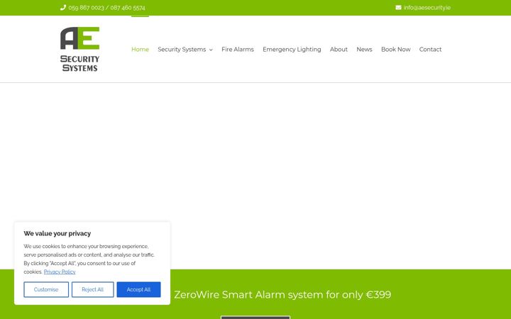 Skjámynd af aesecurity.ie
