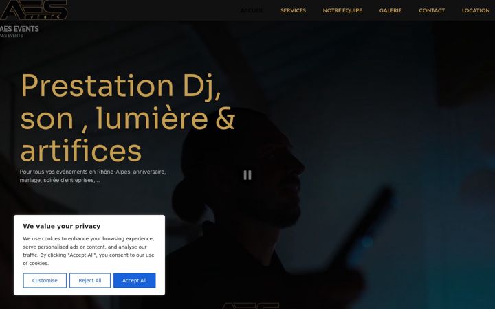Screenshot of aesevents.fr