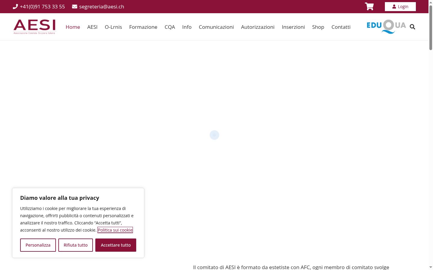 Screenshot del banner di consenso mostrato prima di qualsiasi interazione