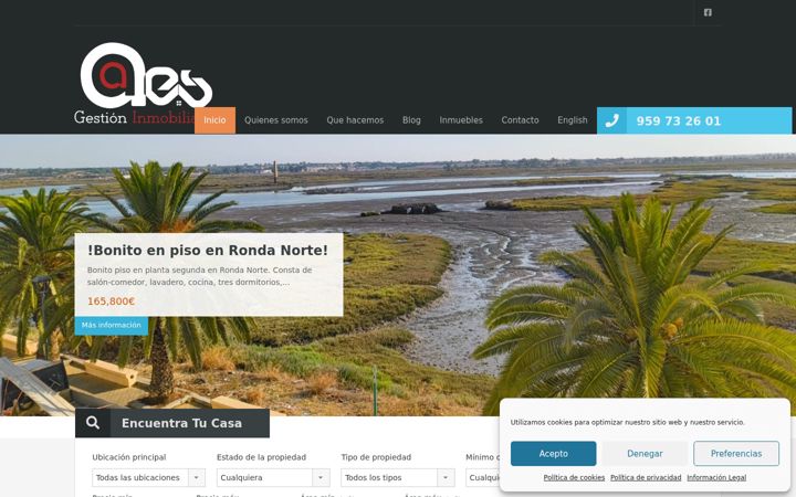 Screenshot stránky aesinmobiliaria.com
